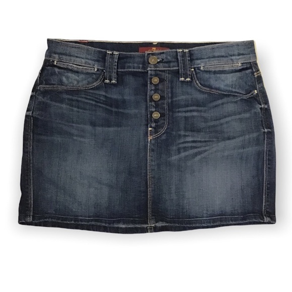 7 for all mankind denim jean mini skirt size 27 - Picture 1 of 12